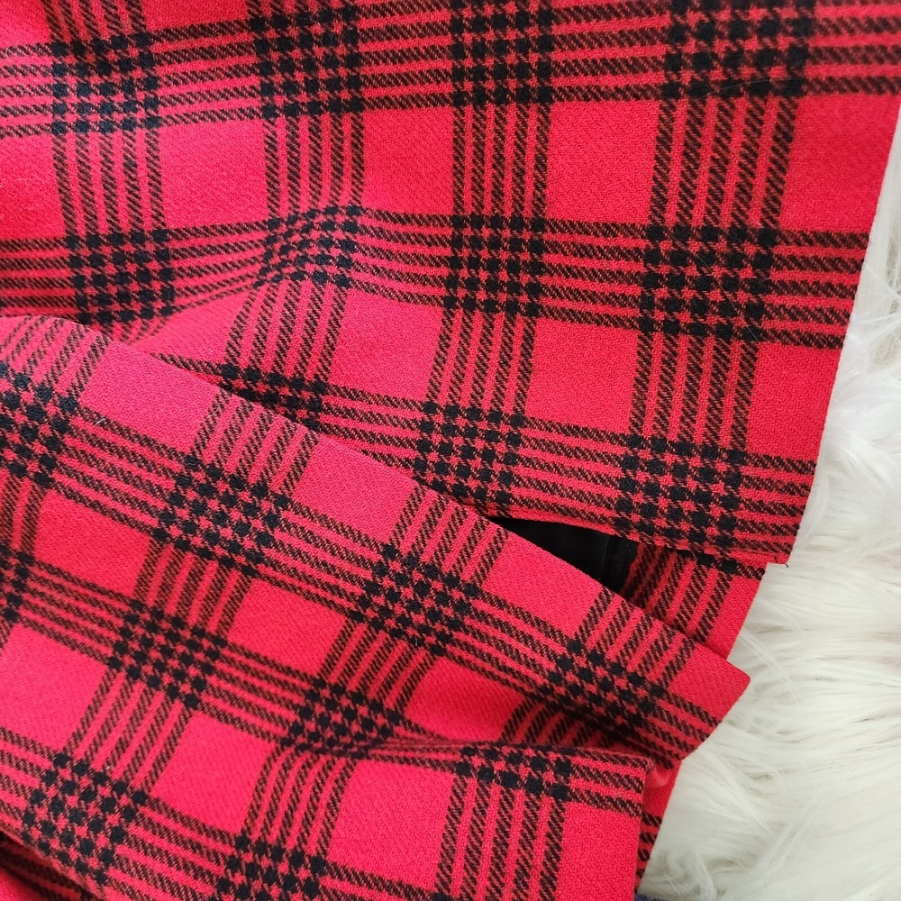 Vintage PENDLETON Skirt 100% Virgin Wool Plaid A Line 12 Made in USA Red - Picture 13 of 14